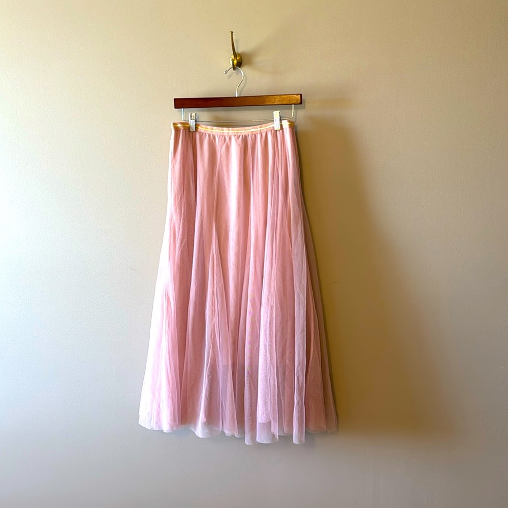 Chicwish Blush Pink Tulle Midi Skirt